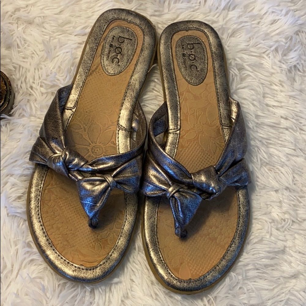 b.o.c Metallic Double Knotted Sandal Sz 10